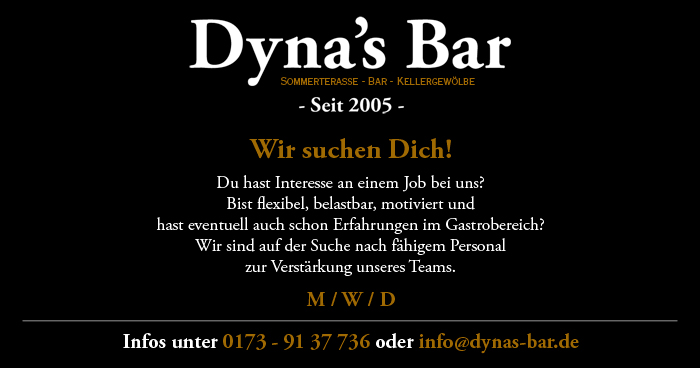 Wir suchen Verstärkung! Dyna´s Bar Parchim